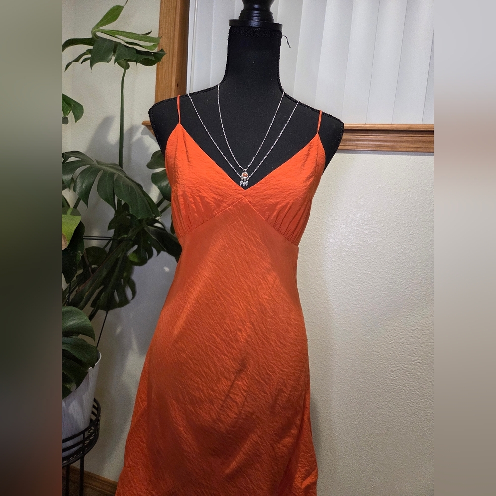 Vibrant Orange Slip Dress